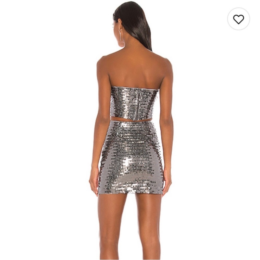 Superdown Silver Sequin Mini Dress - image 3